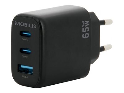 WALL CHARGER - 65W - 2 USB C + 1 USB A - GAN