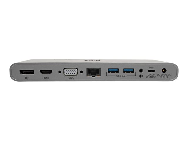 Eaton Tripp Lite Series USB-C Dock, Triple Display - 4K HDMI/DisplayPort, VGA, USB 3.2 Gen 1, USB-A/USB-C Hub, GbE, 100W PD Charging, International Power Cables - docking station - USB-C 3.2 Gen 1 / Thunderbolt 3 - VGA, HDMI, DP - 1GbE