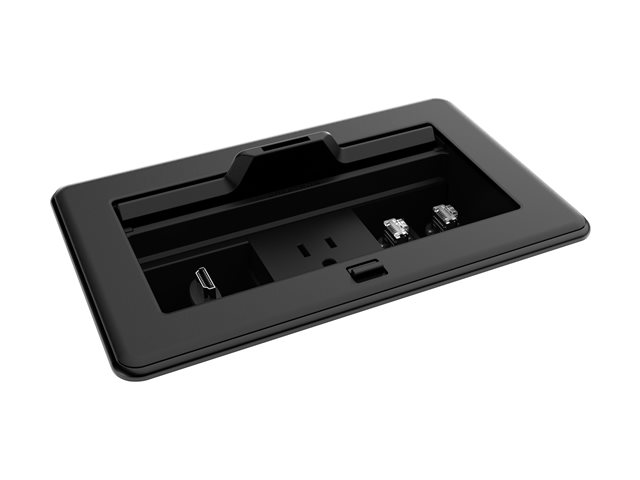 Crestron FlipTop FT2 Series Cable Management System - Outlet box - 202 size, mechanical, pass-through lid - 6 modules - black