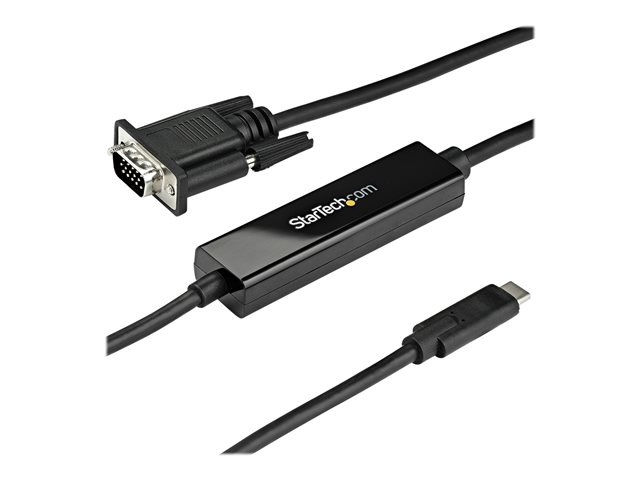 StarTech.com 3ft (1m) USB C to VGA Cable, 1920x1200/1080p USB Type C to VGA Video Active Adapter Cable, Thunderbolt 3 Compatible, Laptop to VGA Monitor/Projector, DP Alt Mode HBR2 Cable - 1m USB-C Video Cable (CDP2VGAMM1MB) - External video adapter - USB-