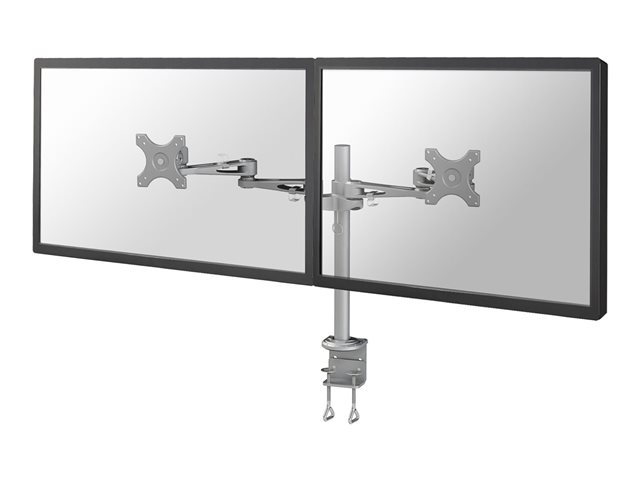 Neomounts FPMA-D935D - Mounting kit - full-motion - for 2 LCD displays - silver - screen size: 10"-27" - clamp mountable, desk-mountable