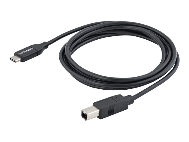 StarTech 2m 6ft USB C to USB B Cable - USB 2.0 - USB Type C Printer Cable M/M - USB 2.0 Type-C to Type-B Cable (USB2CB2M) - USB cable - USB-C (M) to USB Type B (M) - Thunderbolt 3 / USB 2.0 - 2 m - black