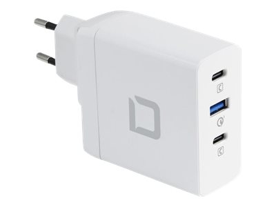 DICOTA Universal PRO - Power adapter - GaN technology - 100 watt - 5 A - PD 3.0, QC 4.0+ - 3 output connectors (2 x USB-C, USB) - white