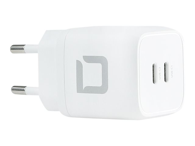 DICOTA Comfort - Power adapter - 45 watt - 2.5 A - PD 3.0 - 2 output connectors (USB-C) - white
