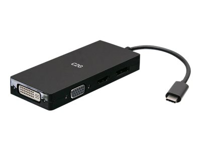 C2G USB C Multiport Adapter with HDMI, DisplayPort, DVI & VGA - 4K 60Hz - Docking station - USB-C - VGA, DVI, HDMI, DP