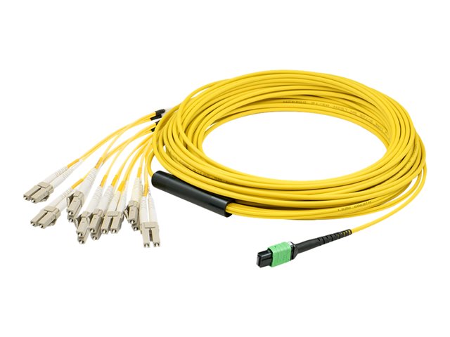AddOn - Fanout cable - MPO/PC single-mode (F) to LC/PC single-mode (M) - 3 m - fibre optic - OS2 - halogen-free - yellow