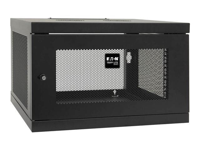 Eaton Tripp Lite Series 6U Wall Mount Rack Enclosure Cabinet Knock Down w/Doors & Sides - Rack cabinet - wall mountable - black - 6U - 19"