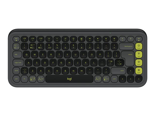 Logitech POP Icon Keys - Keyboard - wireless - Bluetooth LE - QWERTY - UK - graphite, green