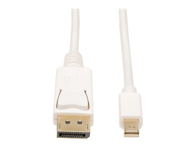 Eaton Tripp Lite Series Mini DisplayPort to DisplayPort Adapter Cable, 4K 60Hz (M/M), DP Latching Connector, White, 10 ft. (3.1 m) - DisplayPort cable - 3.05 m