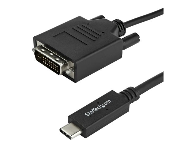 StarTech.com 3.3 ft / 1 m USB-C to DVI Cable - USB Type-C Video Adapter Cable - 1920 x 1200 - Black (CDP2DVIMM1MB) - USB / DVI cable - USB-C to DVI-D - 1 m