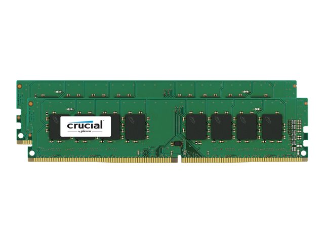 Crucial - DDR4 - kit - 32 GB: 2 x 16 GB - DIMM 288-pin - 2400 MHz / PC4-19200 - CL17 - 1.2 V - unbuffered - non-ECC
