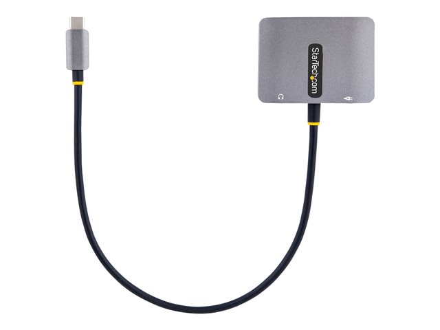StarTech.com USB C Video Adapter, USB C to HDMI VGA Multiport Adapter w/ 3.5mm Audio Output, 4K 60Hz, HDR, 100W PD 3.0, USB C Monitor Adapter for Laptop, Thunderbolt 3/4 Compatible - USB C Display Travel Adapter (122-USBC-HDMI-4K-VGA) - docking station -