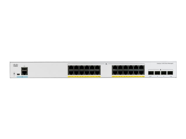 Cisco Catalyst 1000-24FP-4X-L - Switch - Managed - 24 x 10/100/1000 (PoE+) + 4 x 10 Gigabit SFP+ (uplink) - rack-mountable - PoE+ (370 W)