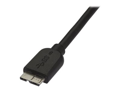StarTech 3m 10ft Slim USB 3.0 A to Micro B Cable M/M - Mobile Charge Sync USB 3.0 Micro B Cable for Smartphones and Tablets (USB3AUB3MS) - USB cable - Micro-USB Type B (M) to USB Type A (M) - USB 3.0 - 3 m - molded - black - for P/N: S2510BU33PW, S251BMU3