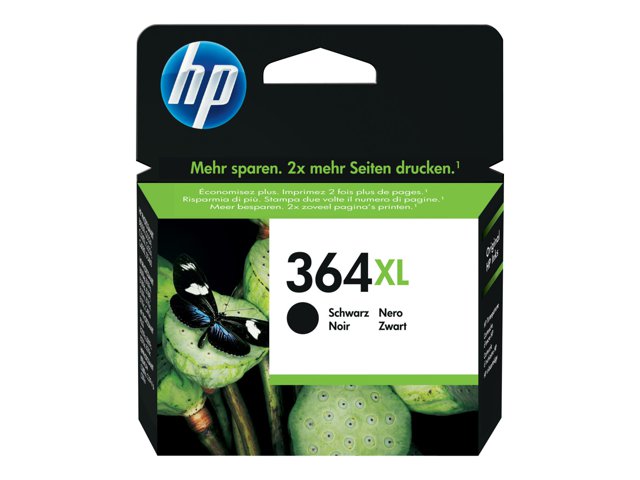 HP 364XL - High Yield - black - original - ink cartridge - for Deskjet 35XX, Photosmart 55XX, 55XX B111, 65XX, 65XX B211, 7510 C311, 7520, eStation C510