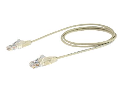 StarTech.com 1m Slim LSZH CAT6 Ethernet Cable, 10 Gigabit Snagless RJ45 100W PoE Patch Cord, CAT 6 10GbE UTP Network Cable w/Strain Relief, Grey, Fluke Tested/ETL, Low Smoke Zero Halogen - Category 6 - 28AWG (N6PAT100CMGRS) - patch cable - 1 m - grey