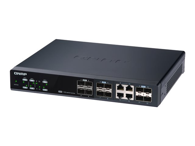 QNAP QSW-M1204-4C - Switch - Managed - 8 x 10 Gigabit SFP+ + 4 x combo 10 Gigabit SFP+/RJ-45 - desktop, rack-mountable