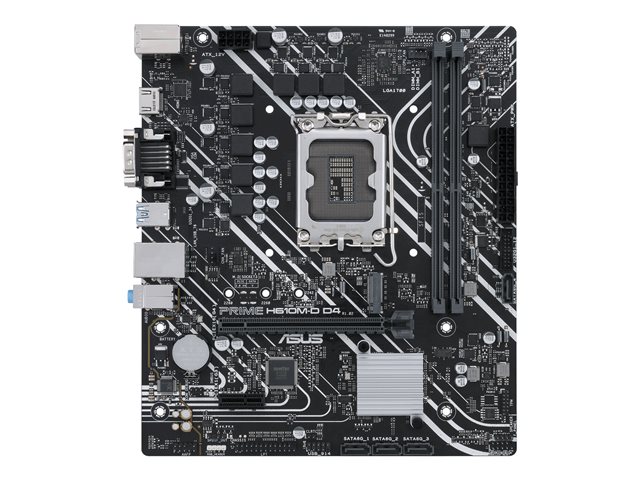 ASUS PRIME H610M-D D4 - Motherboard - micro ATX - LGA1700 Socket - H610 Chipset - USB 3.2 Gen 1 - Gigabit LAN - onboard graphics (CPU required) - HD Audio (8-channel)