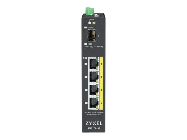 Zyxel RGS100-5P - switch - 5 ports - unmanaged - rack-mountable