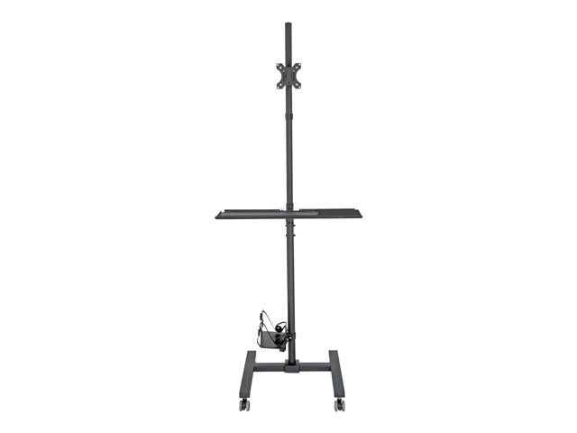 Mobile Workstation with Monitor Mount - For 17in to 32in Displays Height Adjustable