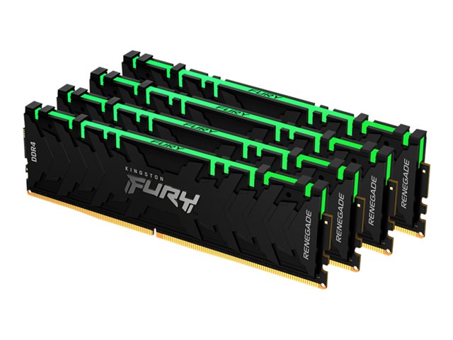Kingston FURY Renegade RGB - DDR4 - kit - 32 GB: 4 x 8 GB - DIMM 288-pin - 3200 MT/s / PC4-25600 - CL16 - 1.35 V - unbuffered - non-ECC - black