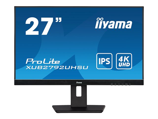 iiyama ProLite XUB2792UHSU-B5 - LED monitor - 27" - 3840 x 2160 4K @ 60 Hz - IPS - 350 cd/m² - 1000:1 - 4 ms - HDMI, DisplayPort - speakers - black, matte