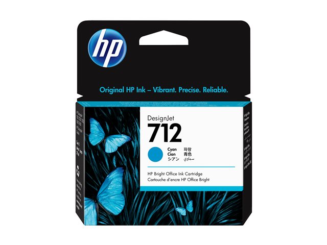 HP 712 - 29 ml - cyan - original - DesignJet - ink cartridge - for DesignJet Studio, T210, T230, T250, T630, T650