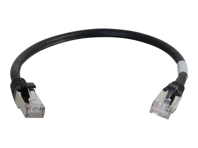 C2G Cat6a Booted Shielded (STP) Network Patch Cable - Patch cable - RJ-45 (M) to RJ-45 (M) - 5 m - STP - CAT 6a - molded, snagless, stranded - black