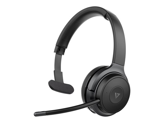 V7 BT MONO ON EAR WRLS HDSET NC BOOM MIC USB DONGLE BLK