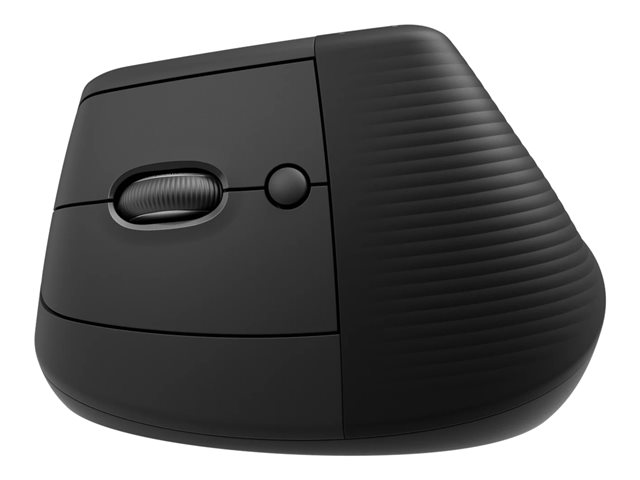 Logitech Lift Vertical Ergonomic Mouse - Vertical mouse - ergonomic - left-handed - optical - 6 buttons - wireless - Bluetooth, 2.4 GHz - Logitech Logi Bolt USB receiver - graphite