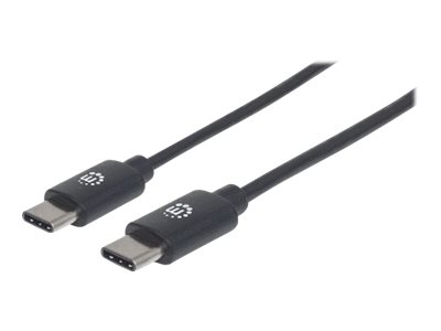 USB-C CABLE 2M MALE/MALE- 480MBPS (USB 2.0) 3A BLACK BAG