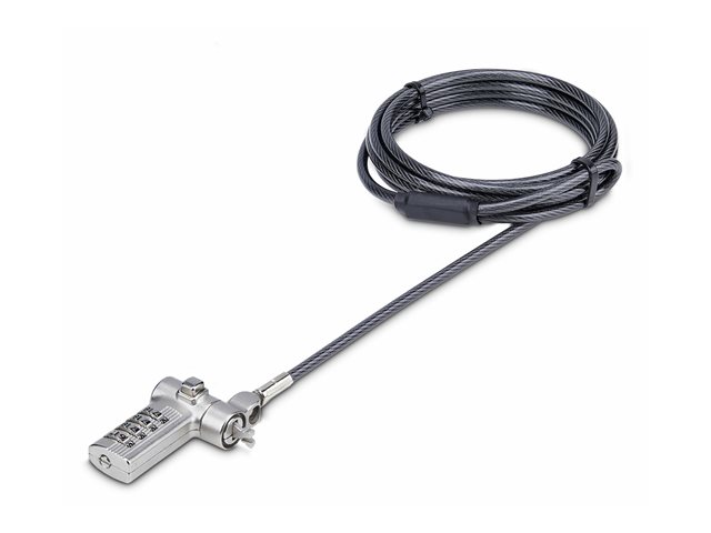 Startech Serialized Laptop Lock, Works w/Noble Wedge/Nano/K-Slot - Security cable lock - universal - black & silver - 2 m - TAA Compliant