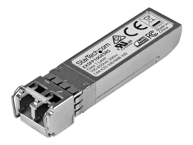 StarTech.com Juniper EX-SFP-10GE-SR Compatible SFP+ Module, 10GBASE-SR, 10GbE Multimode Fiber MMF Optic Transceiver, 10GE Gigabit Ethernet SFP+, LC Connector, 300m, 850nm, DDM, Mini GBIC - Lifetime Warranty (EXSFP10GESRS) - SFP+ transceiver module - 10GbE