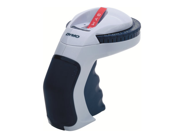 DYMO Omega Std. Home Label Maker (embosser) Label Printer, "Turn and click" ergonomic "soft touch" handle, 49 different characters, and @ signs on selector wheel, easy to load cassette, no batteries required