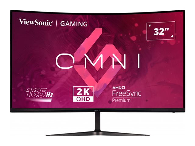 ViewSonic OMNI Gaming VX3218C-2K - LED monitor - gaming - curved - 32" (31.5" viewable) - 2560 x 1440 QHD @ 180 Hz - VA - 250 cd/m² - 1 ms - 2xHDMI, DisplayPort - speakers
