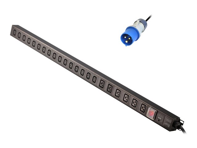 VERTICAL 22 WAY PDU 6 X C19 16 X C13 TO 32A COMMANDO PLUG