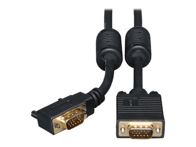 Eaton Tripp Lite Series VGA High-Resolution RGB Coaxial Cable (HD15 M/M), Right-Angle Connector, 3 ft. (0.91 m) - VGA cable - 91 cm