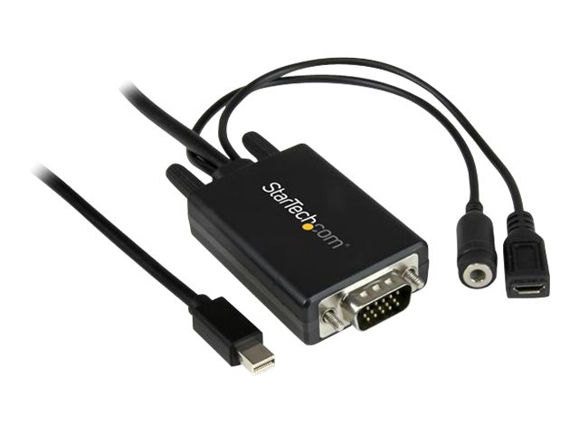 StarTech.com 10 ft / 3m Mini DisplayPort to VGA Adapter Cable with Audio - video converter - black