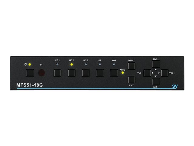 SY MFS51-18G 5x1 switcher / scaler / audio embedder/disembedder / HDBaseT converter / PoE provider