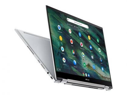 ASUS Chromebook Flip C436FA E10087 - Flip design - Intel Core i5 - 10210U / 1.6 GHz - Chrome OS - UHD Graphics - 16 GB RAM - 256 GB SSD NVMe - 14" touchscreen 1920 x 1080 (Full HD) - Wi-Fi 6 - silver (bottom), silver (top), aerogel white (LCD cover)