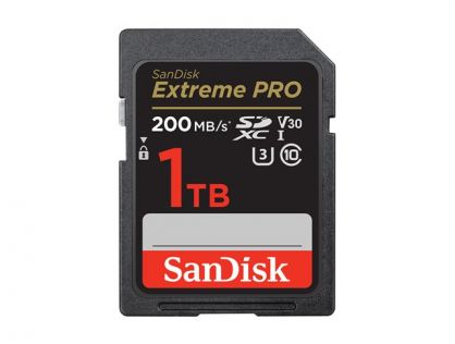 SanDisk Extreme Pro - Flash memory card - 1 TB - Video Class V30 / UHS-I U3 / Class10 - SDXC UHS-I