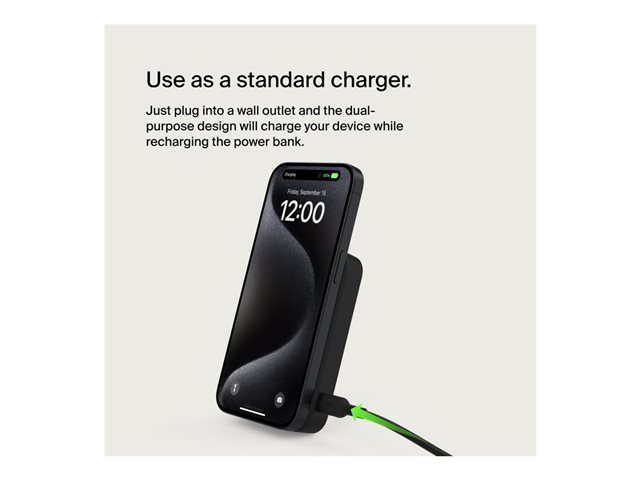 Belkin wireless power bank - magnetic with Qi2 - 24 pin USB-C - 15 Watt
