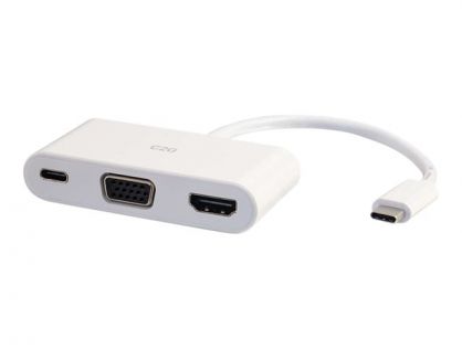 C2G USB-C to HDMI and VGA Adapter Converter with Power Delivery - Docking station - USB-C / Thunderbolt 3 - VGA, HDMI