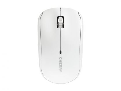 CHERRY MW 2200 - Mouse - ergonomic - right and left-handed - optical - 3 buttons - wireless - 2.4 GHz - USB wireless receiver - white