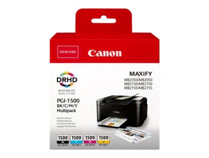 Canon PGI-1500 BK/C/M/Y Multipack - 4-pack - black, yellow, cyan, magenta - original - ink tank