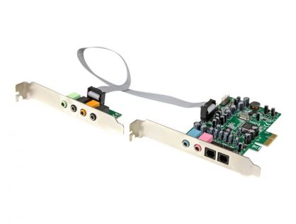 StarTech.com 7.1 Channel Sound Card - PCI Express - 24-bit - 192KHz - SPDIF Digital Optical and 3.5mm Analog Audio (PEXSOUND7CH) - sound card