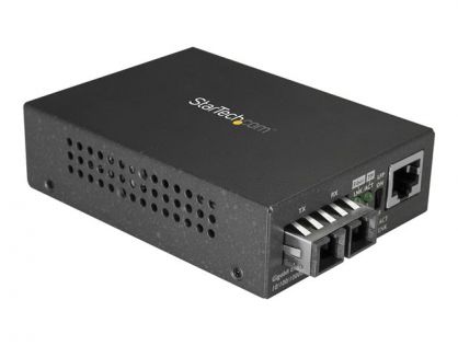 StarTech.com Multimode SC Fiber Media Converter for 10/100/1000 Network, 550m Range, Gigabit Ethernet, 850nm, Full Duplex Gigabit Ethernet Media Converter, Fiber Optic Media Converter - Ethernet Over Fiber (MCMGBSCMM055) - Fibre media converter - 1GbE - o