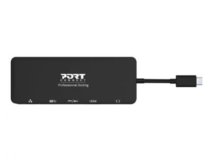 PORT connect DOCKING TYPE C TRAVEL 1 X 4K - docking station - USB-C - VGA, HDMI - 1GbE