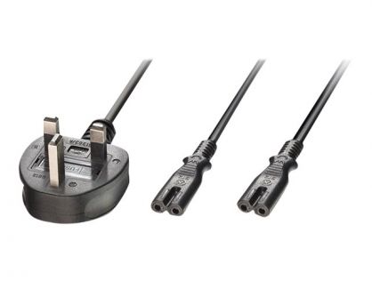 Lindy - power splitter - power IEC 60320 C7 to BS 1363A - 2.5 m