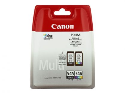 Canon PG-545 / CL-546 Multipack - 2-pack - black, colour (cyan, magenta, yellow) - original - ink cartridge